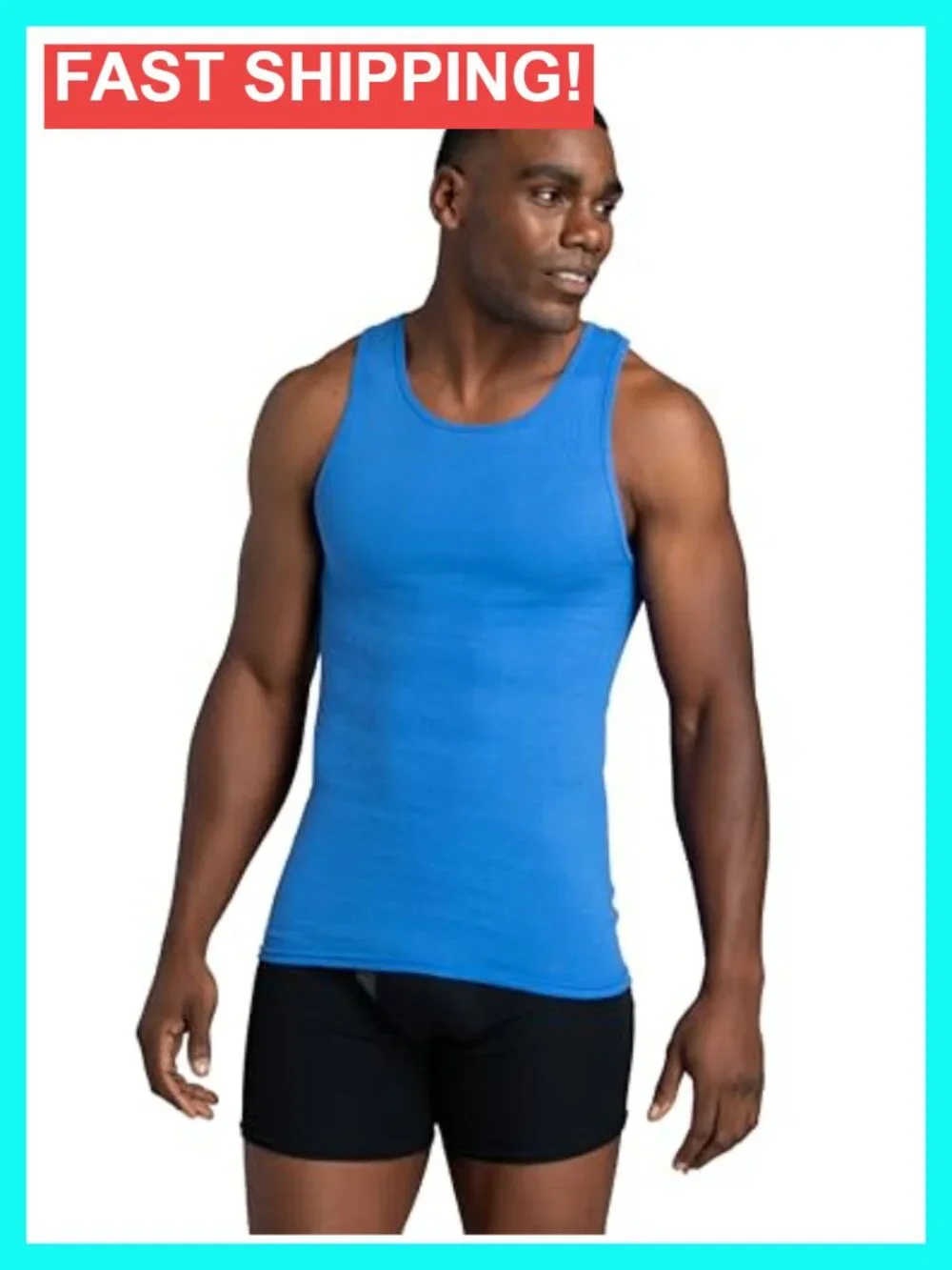 6 Pack Sleeveless Moisture Wicking Tank A-Shirt Cotton Undershirts
